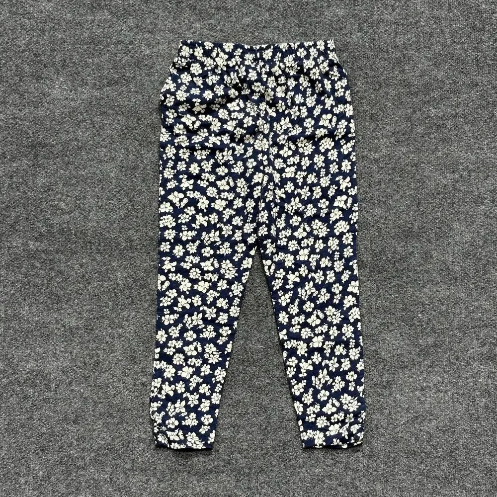 Polo Ralph Lauren Pants Girls 6X Blue Floral Jogger French Terry Elastic Waist